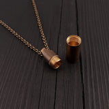 Dog Paw Print Tear Drop Cremation Ash Urn Necklace - Solid Bronze - Custom Engraved Personalised Mourning Pet Urn