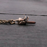 Solid Bronze Chainsaw Necklace Chainsaw Charm Necklace