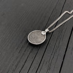 Silver disc pendant on delicate chain, modern style | Moon Raven