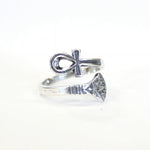 Silver Ankh Ring Egyptian Ring - Moon Raven Designs