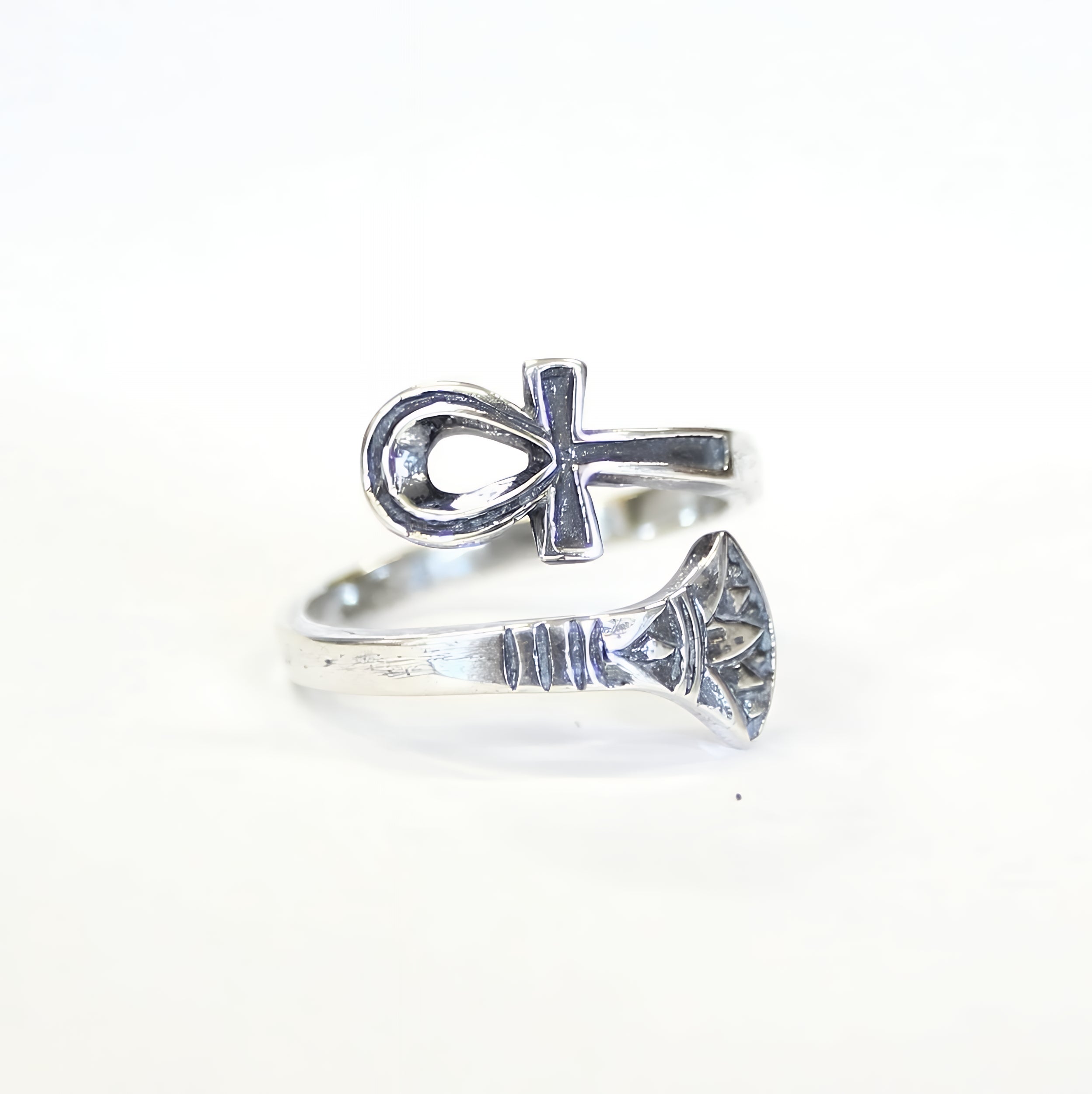 Silver Ankh Ring Egyptian Ring - Moon Raven Designs