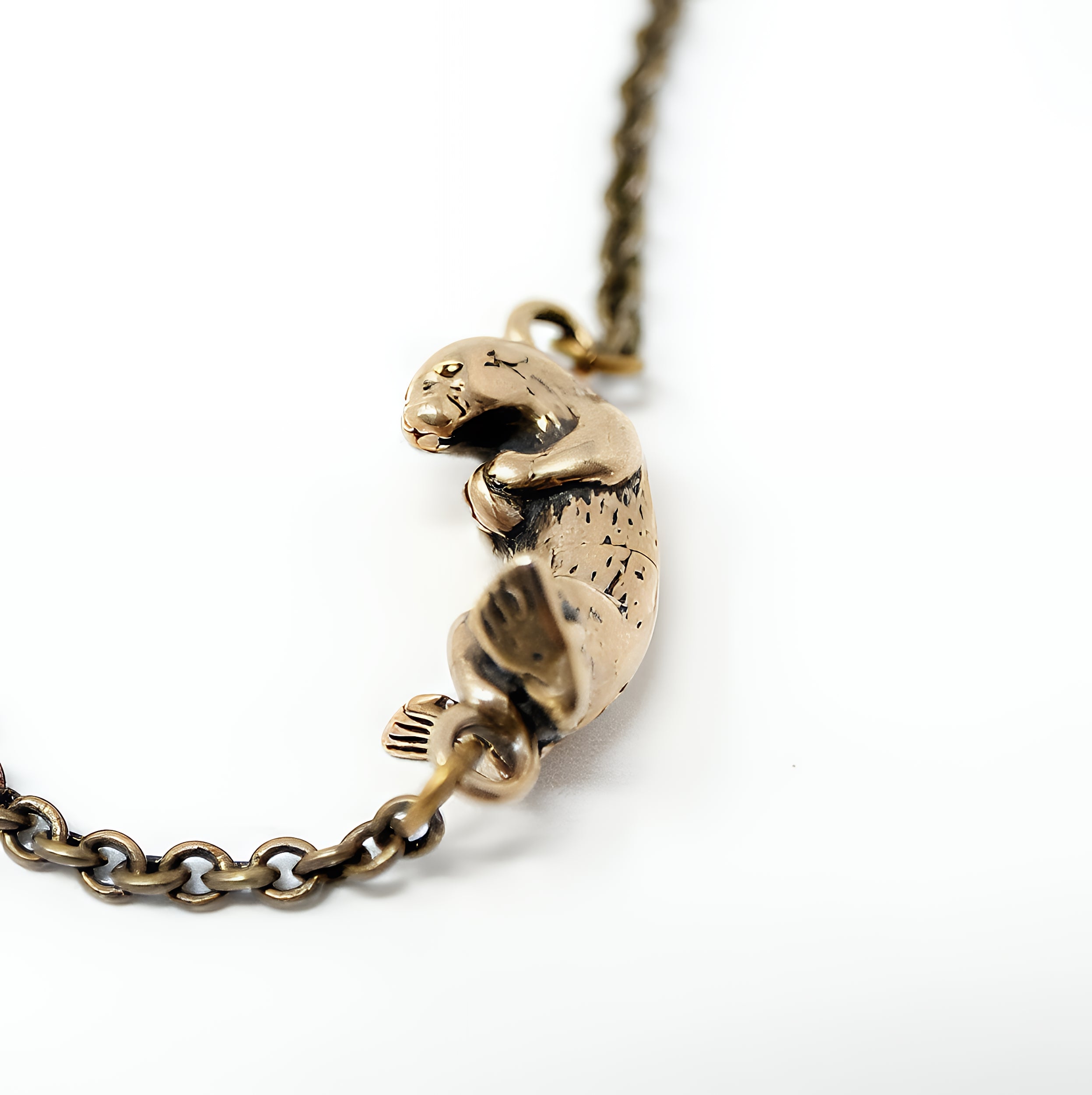 Floating Otter Charm Necklace - Moon Raven Designs