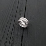 Colubrid Snake Wrap Ring - Solid Hand Cast 925 Sterling Silver - Oxidised Polished Finish - Sizes 4 to 11