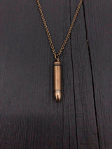 Bullet Canister Necklace in Brass Capsule with Antique Finish Vial Cremation Urn