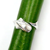 Whale Shark Wrap Ring - Solid 925 Sterling Silver - Nautical Ocean Rare Animal - Rhincodon Jewelry Gift - Polished Oxidized Finish