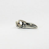 Raven Skull Charm - Solid Sterling Silver European Bead, Pandora Compatible