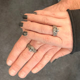 Ornate Sugar Skull Ring - Solid Cast Oxidized .925 Sterling Silver - Day of the Dead - Unisex Sizes 5 to 13 Available - Unique Jewelry Gift