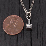 Piston Rod Necklace Sterling Silver Pendant - Industrial Style Automotive Jewelry Gift