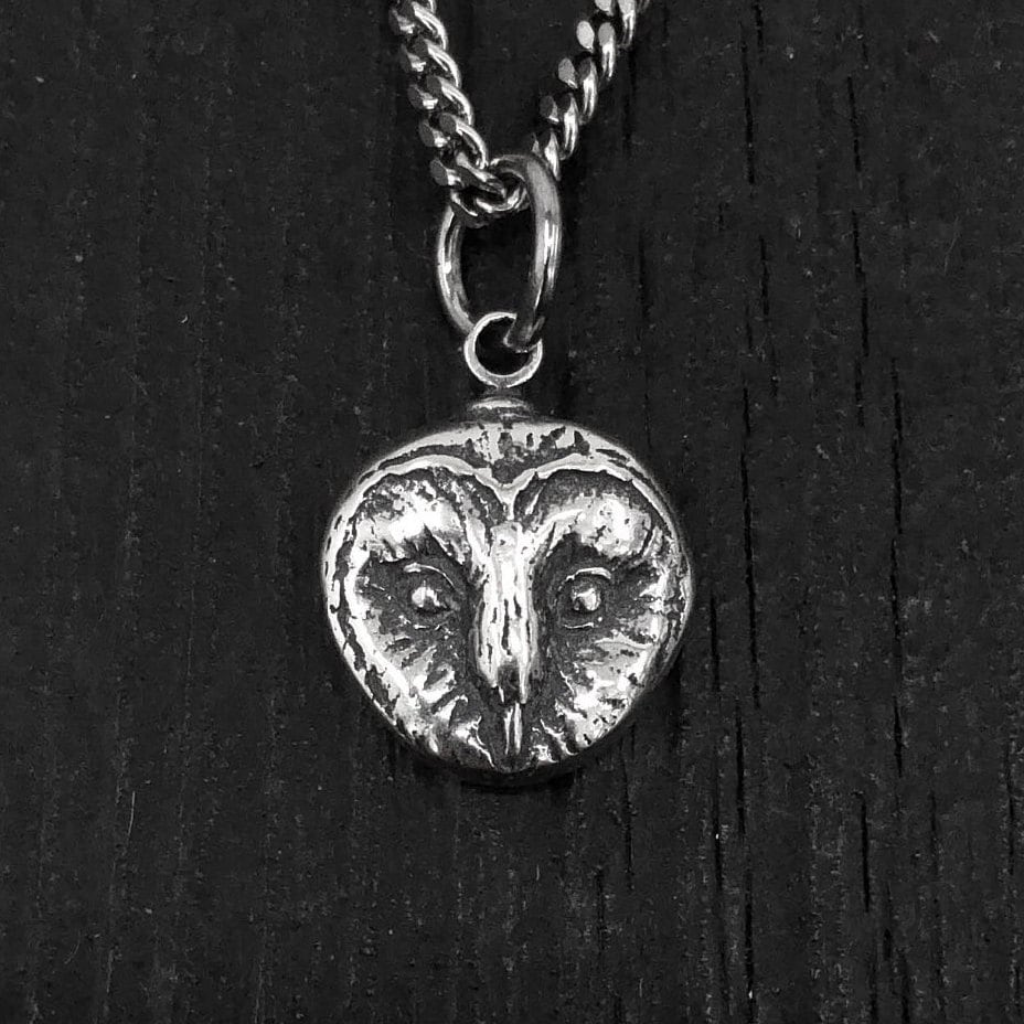 Sterling Silver Tiny Barn Owl Ascot Stickpin - Moon Raven Designs