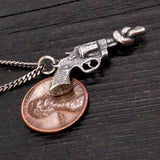 Sterling Silver Knotted Gun Pendant: Symbol of Peace and Non-Violence, Symbolic Jewelry,