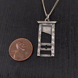 Sterling Silver Guillotine Necklace Sterling Silver French Guillotine Pendant Necklace