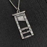 Sterling Silver Guillotine Necklace Sterling Silver French Guillotine Pendant Necklace