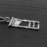 Sterling Silver Guillotine Necklace Sterling Silver French Guillotine Pendant Necklace