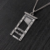 Sterling Silver Guillotine Necklace Sterling Silver French Guillotine Pendant Necklace