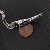Pterodactyl Skull Silver Sterling Silver Necklace – Realistic Dinosaur Pendant Charm