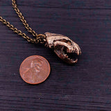 Wolverine Skull Necklace in Solid Bronze Wolverine Skull Pendant Wolverine Skull Jewelry