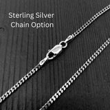 a silver chain with a skull on it