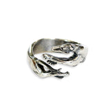Sterling Silver Greyhound Ring – Sculptured Wrap Band with Oxidized Finish