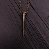 Vampire Nail Necklace - Handcrafted Gothic Bronze Pendant Necklace by Moon Raven Designs