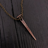 Vampire Nail Necklace - Handcrafted Gothic Bronze Pendant Necklace by Moon Raven Designs