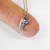 Domestic House Cat Claw Charm Necklace Solid Sterling Silver Pet Kitty Claw - Moon Raven Designs