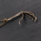 Bird Claw Necklace - Bronze Lariat Chain With Avian Claw Pendant | Moon Raven Designs