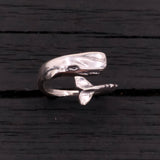 Sperm Whale Ring – Adjustable Silver Nautical Style Ring by Moon Raven Designs