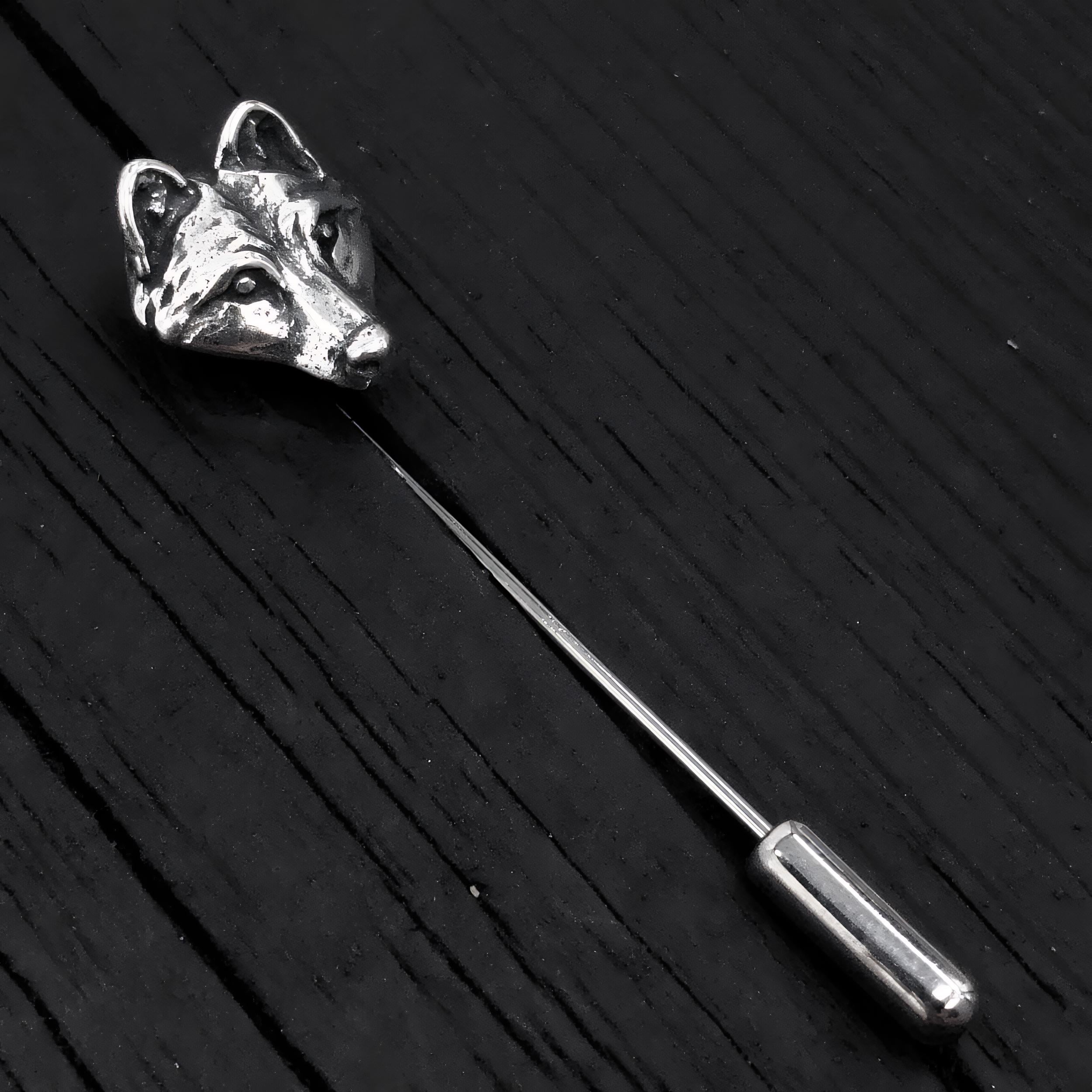 Wolf Face Ascot Stickpin - Moon Raven Designs