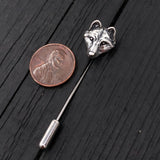 Wolf Face Ascot Stickpin – Sterling Silver Pin With Classic Style