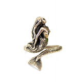 Mermaid Ring – Adjustable Mermaid Tail Band | Oxidized Bronze Fantasy Jewelry