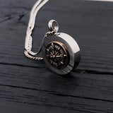 Compass Rose Cremation Necklace – Bronze Memorial Urn Pendant