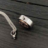 Compass Rose Cremation Necklace – Bronze Memorial Urn Pendant