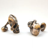 Skull Cufflinks Silver - Sterling Human Skull Jewelry by Moon Raven Designs