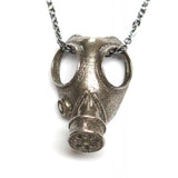 Gas Mask Necklace - Sterling Silver Post Apocalyptic Jewelry Pendant