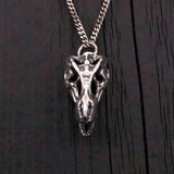 T-Rex Skull Necklace – Sterling Silver Dinosaur Pendant by Moon Raven Designs