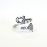 Sterling Silver Ankh Ring – Ancient Egyptian Eternal Life Band by Moon Raven Designs