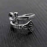 Sterling Silver Ankh Ring – Ancient Egyptian Eternal Life Band by Moon Raven Designs