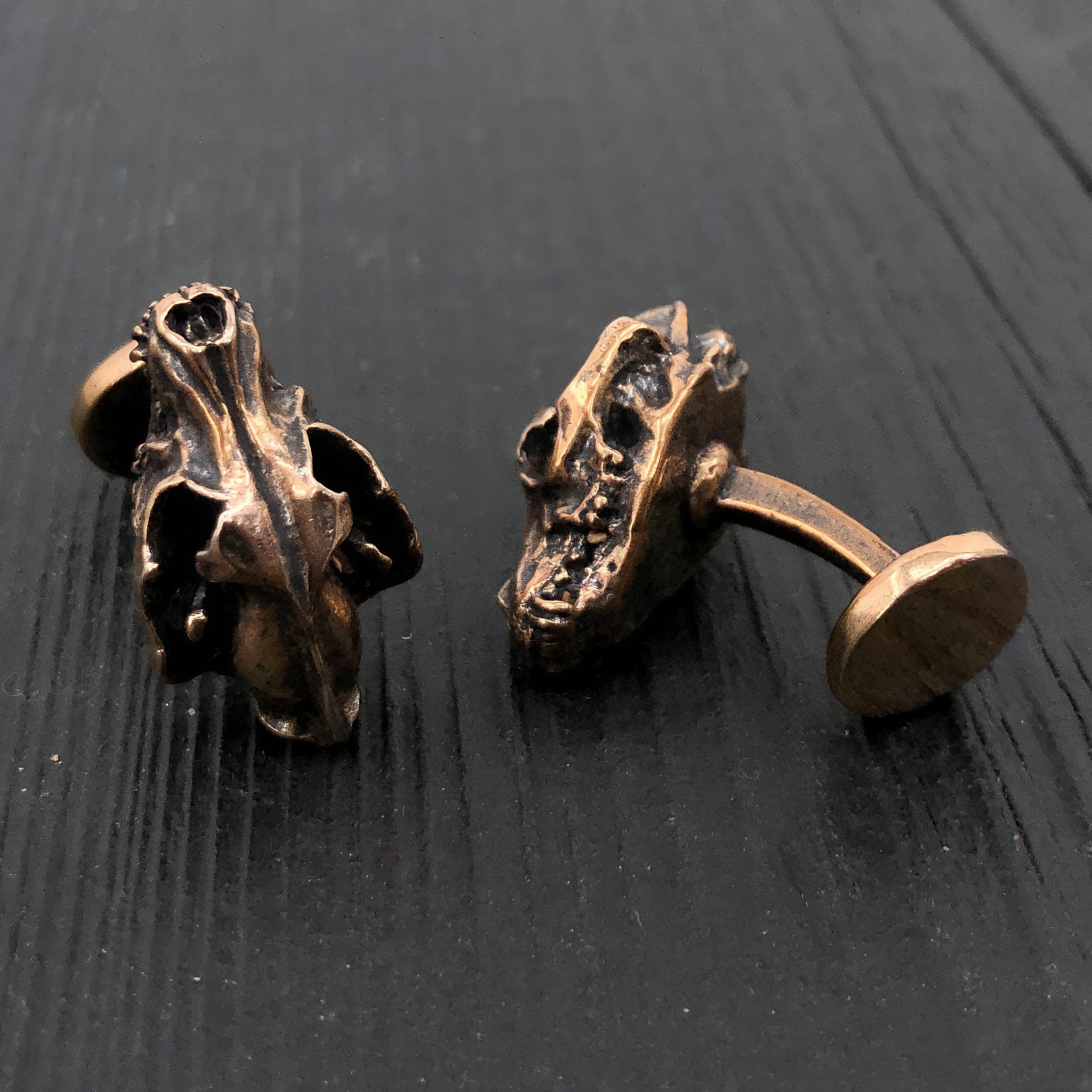 Human Skull Cuff Links - Moon Raven Designs