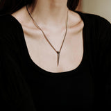 Sterling Silver Pendant - Coffin Nail Necklace With Pyramid Charm | Unique Statement Jewelry