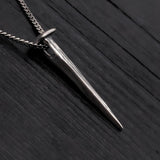 Sterling Silver Pendant - Coffin Nail Necklace With Pyramid Charm | Unique Statement Jewelry
