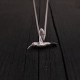 Sterling Silver Necklace - Hummingbird Pendant With Delicate 3D Bird Charm