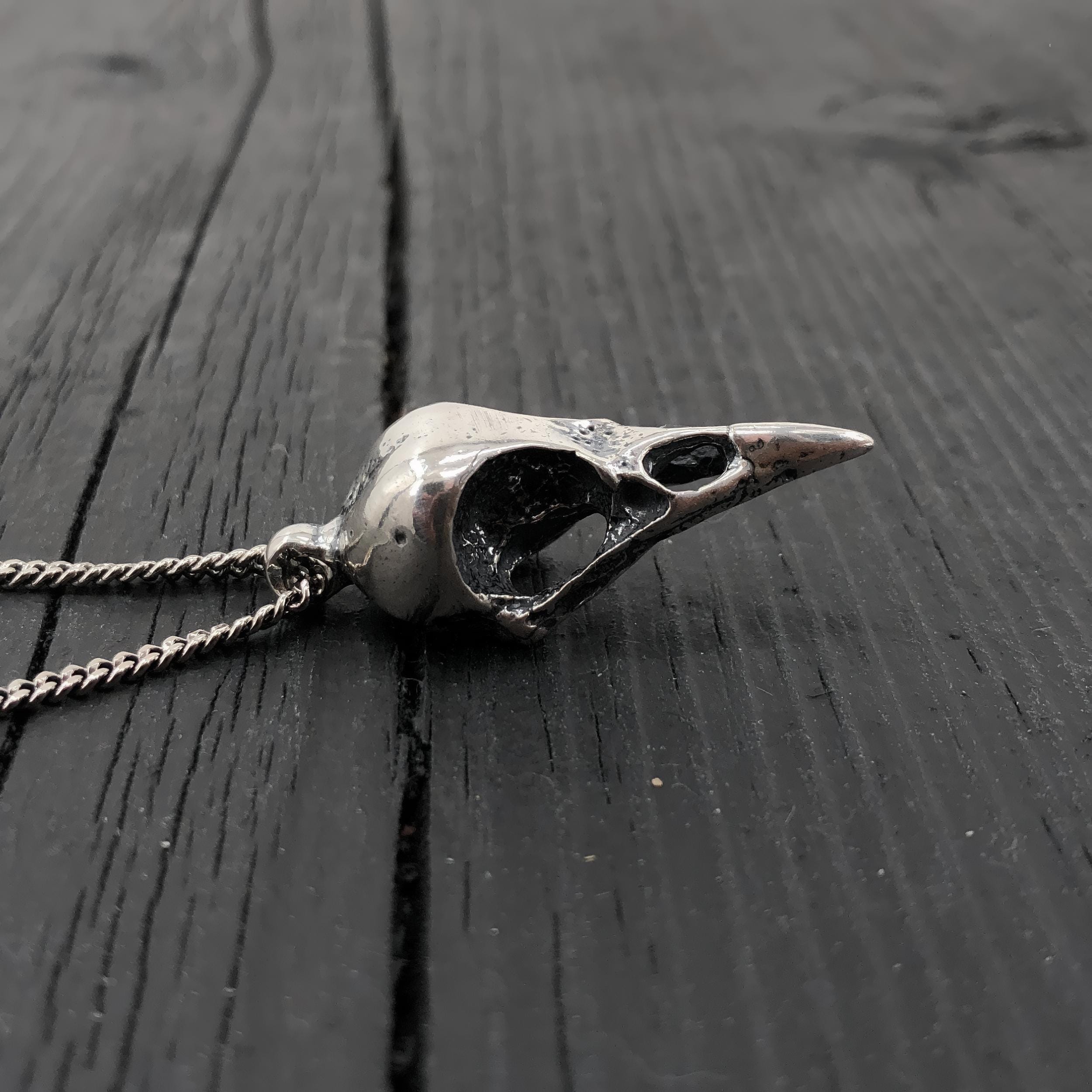 Crow Skull Pendant Necklace - Moon Raven Designs