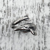 Humpback Whale Ring - Sterling Silver Ocean Animal Jewelry, Unique Wildlife Design