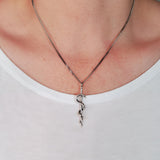 Rod Of Asclepius Pendant – Bronze Medical Necklace With Serpent Staff Symbol