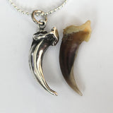 Fox Claw Necklace – Silver Fox Pendant With Unique Claw Jewelry by Moon Raven Designs