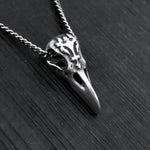 Engraved Raven Skull Pendant - Moon Raven Designs
