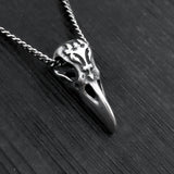 Engraved Raven Skull Pendant - Moon Raven Designs