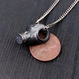 Gas Mask Necklace - Sterling Silver Post Apocalyptic Jewelry Pendant