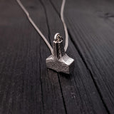 Sterling Silver Mjolnir Urn Necklace, Thor's Hammer Memorial Pendant