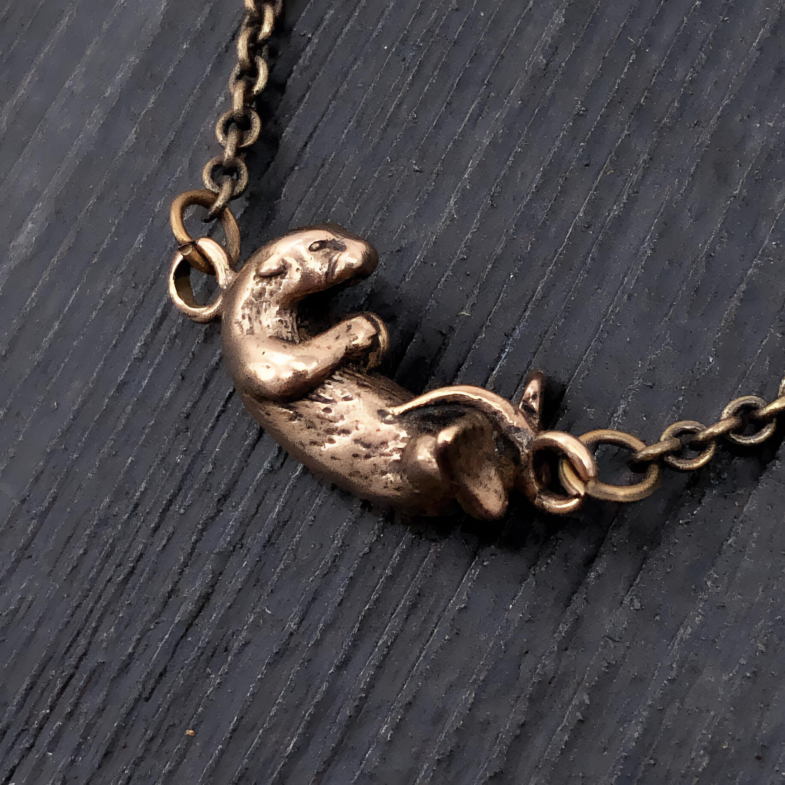 Floating Otter Charm Necklace - Moon Raven Designs
